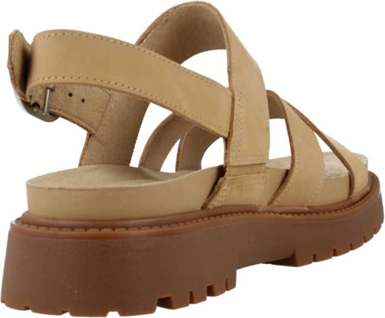 Timberland Stijlvolle Platte Sandalen voor Vrouwen Brown Dames