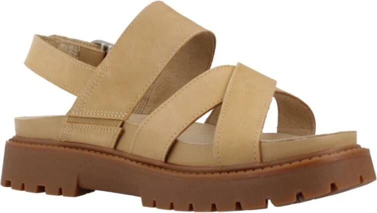 Timberland Stijlvolle Platte Sandalen voor Vrouwen Brown Dames