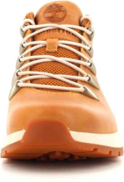 Timberland Leren Veterschoenen Brown Heren