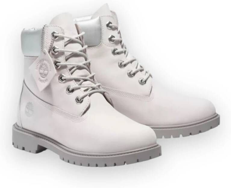 Timberland Waterdichte Leren Laarzen Heritage Stijl White Dames