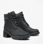 Timberland Zwarte Suède Veterschoen Blokhaklaarzen Black Dames - Thumbnail 3