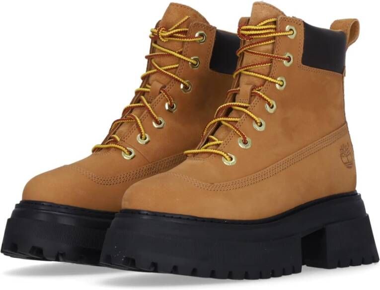Timberland Waterdichte Vetersluiting Hoge Laars in Tarwe Brown Dames