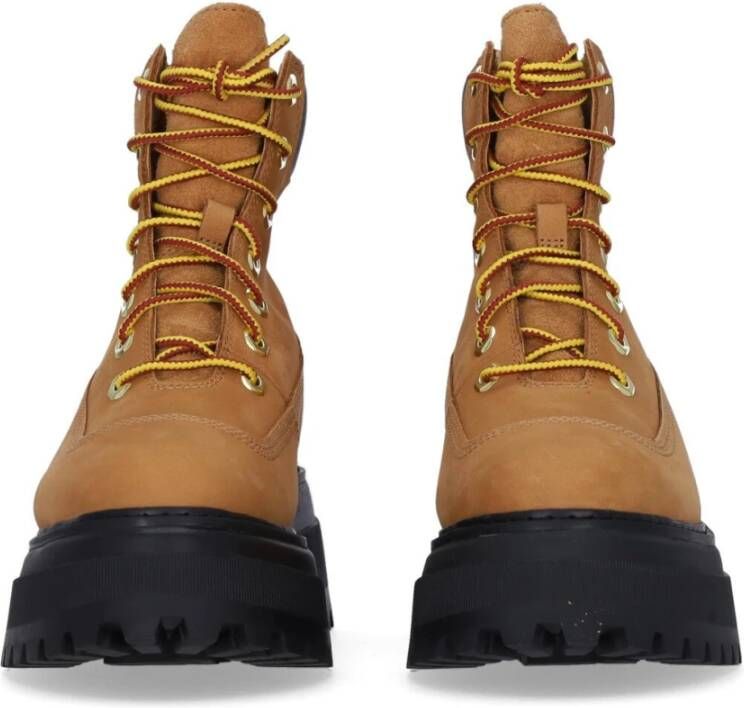 Timberland Waterdichte Vetersluiting Hoge Laars in Tarwe Brown Dames