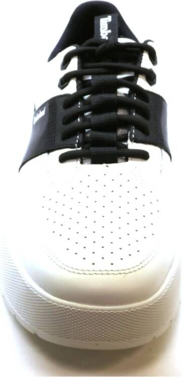 Timberland Witte Leren Sneakers met Zwarte Veters Multicolor Heren