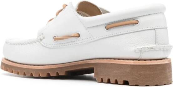 Timberland Witte platte schoenen met korrelige textuur White Heren