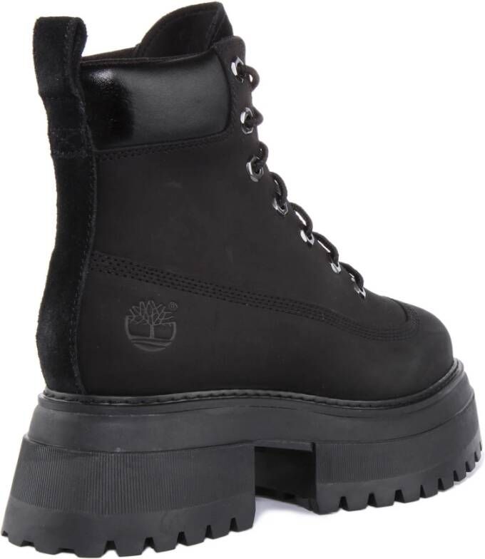 Timberland Zwarte Platform Veterschoenen Black Dames