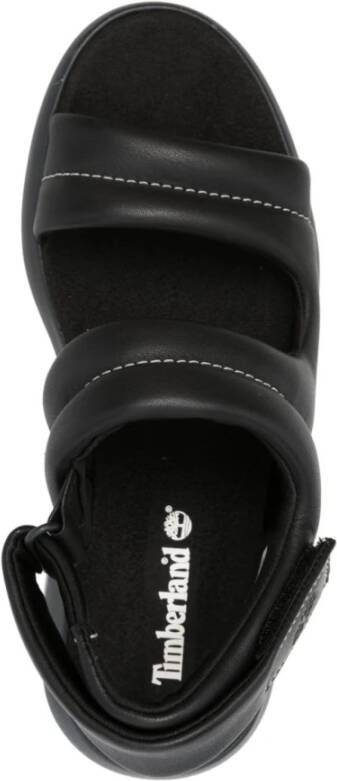 Timberland Zwarte Platte Sandalen met Kruisband