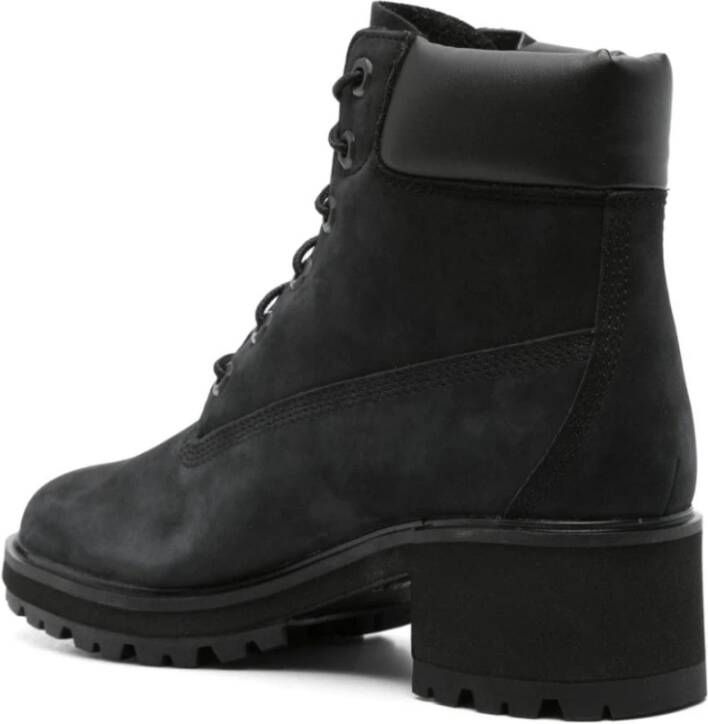 Timberland Zwarte Suède Veterschoen Blokhaklaarzen Black Dames