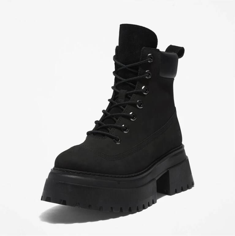 Timberland Zwarte Suède Veterschoenen Black Dames