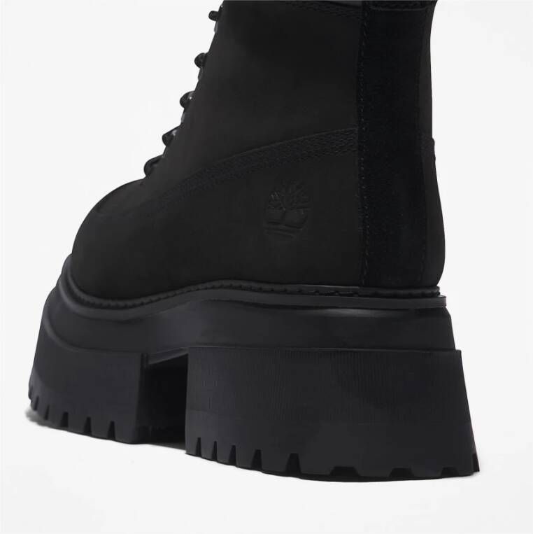 Timberland Zwarte Suède Veterschoenen Black Dames