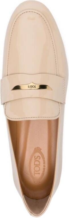 TOD'S Amandel Beige Platte Zool Penny Slot Beige Dames