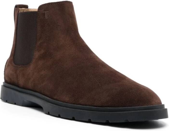 TOD'S Bruine Suede Tronchetto Laarzen Bruin Heren