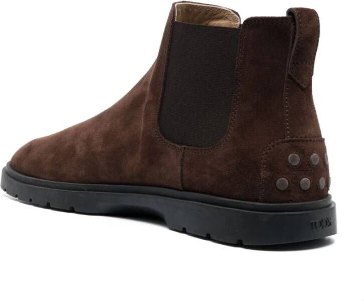 TOD'S Bruine Suede Tronchetto Laarzen Bruin Heren