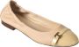 TOD'S Logo Strap Leren Ballerina's Off White Dames - Thumbnail 7