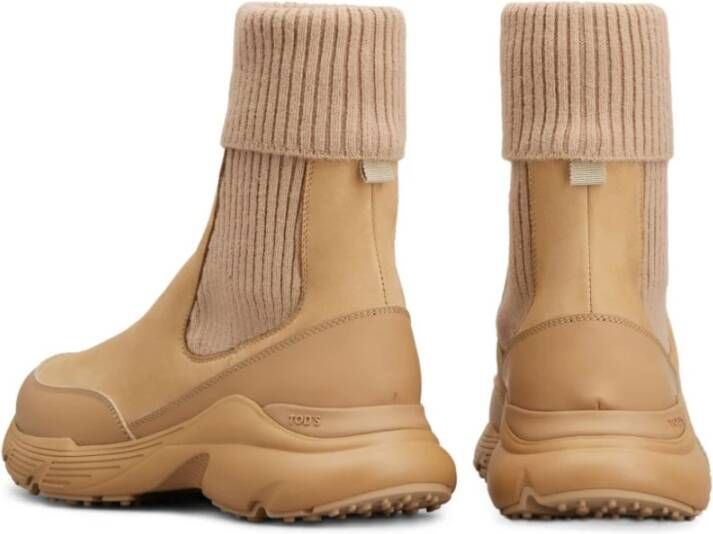 Tod's Beige Instaplaarzen Dikke Zool