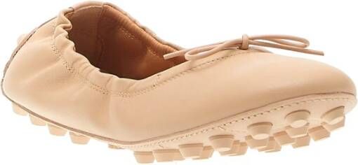 TOD'S Beige Leren Ballerina Bubble Beige Dames