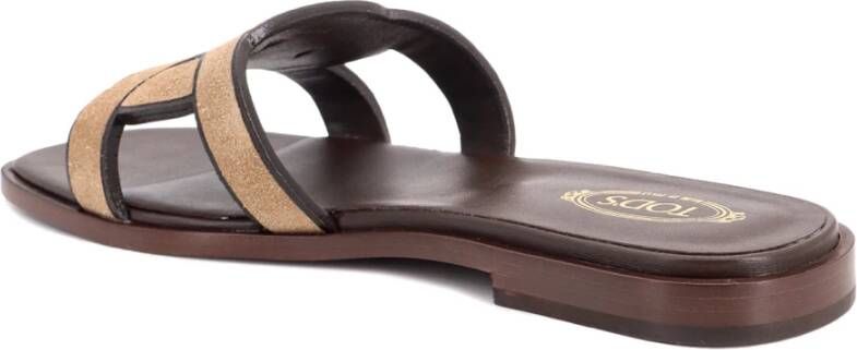 Tod's Beige Sandalen met Iconisch Leren Vlechtwerk