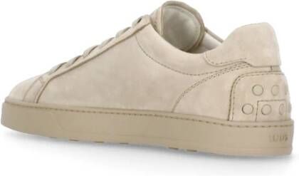TOD'S Beige Suède Leren Sneakers voor Mannen Beige Heren