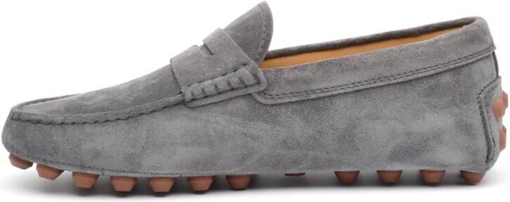 TOD'S Beige Suède Loafer met Gommino Zool Gray Heren