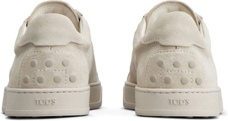 TOD'S Beige Suède Sneakers met Rubberen Zool Beige Heren