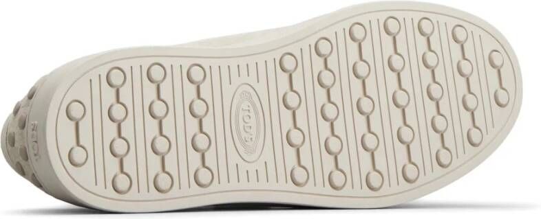 TOD'S Beige Suède Sneakers met Rubberen Zool Beige Heren