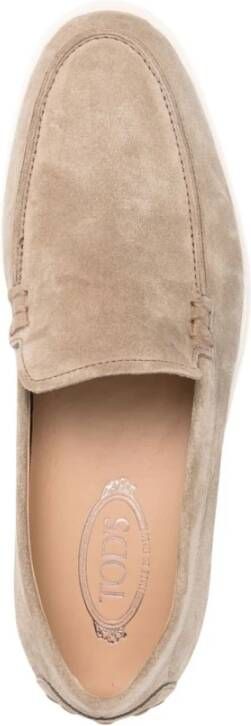 TOD'S Beige Suède Moccasin Sandalen Beige Heren