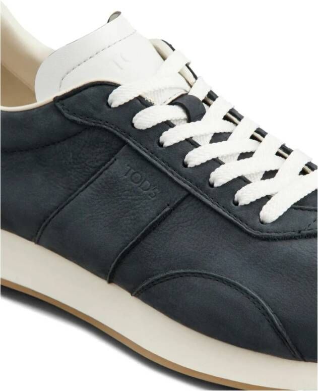 Tod's Blauw Leren Casual Platte Sneakers
