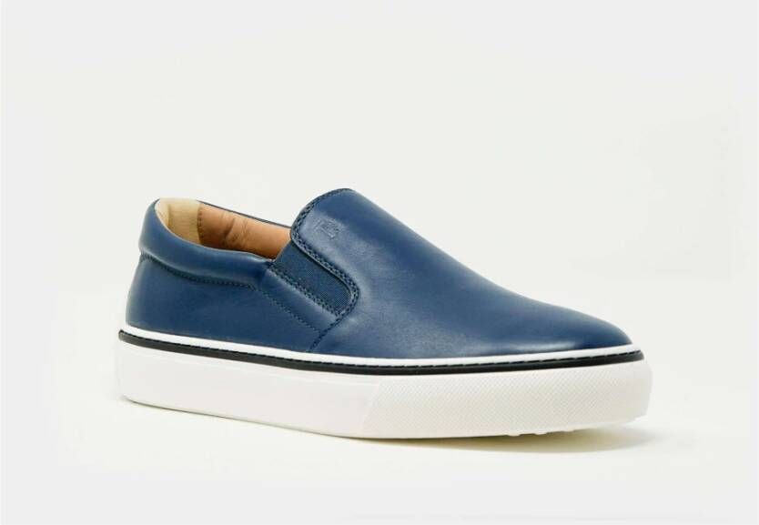 TOD'S Blauwe Leren Loafer Schoenen Blue Heren
