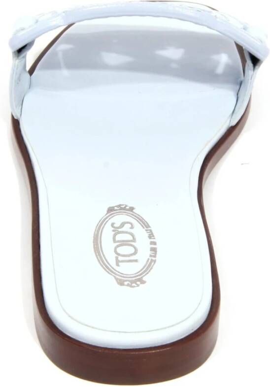 Tod's Blauwe leren slipper sandaal