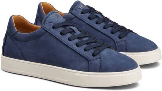 Tod's Blauwe Sneakers met Logo-Ingelegde Tong