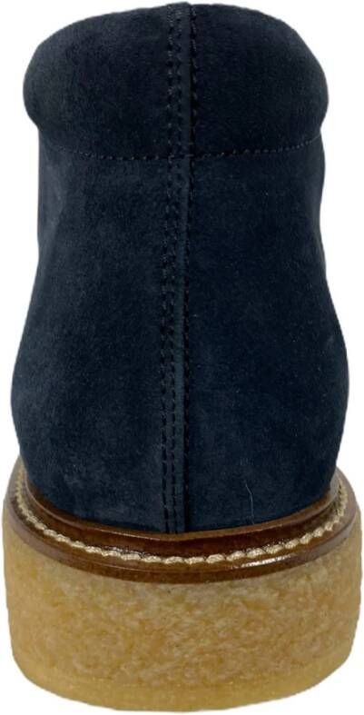 Tod's Blauwe Suède Laars Schoen Progetto Para