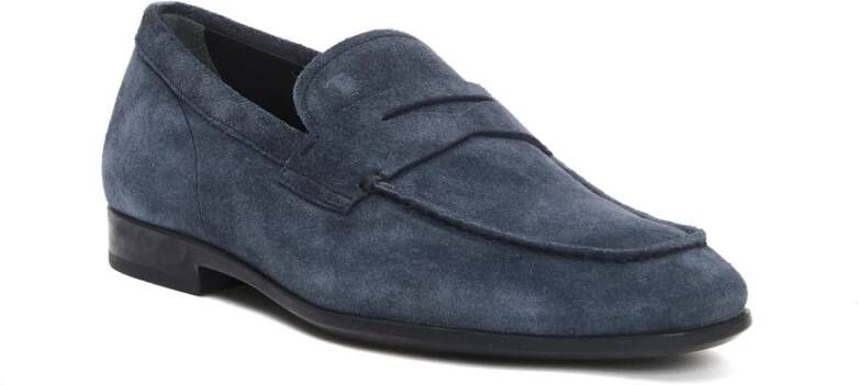 Tod's Blauwe Suède Loafers voor Mannen