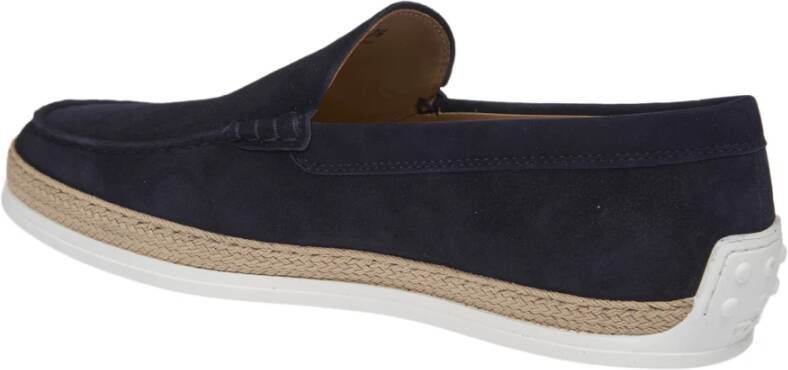 Tod's Blauwe Suède Mocassin Pantoffels
