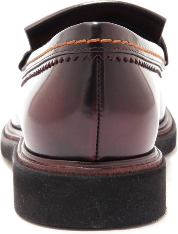 Tod's Bordeaux Franje Leren Loafer
