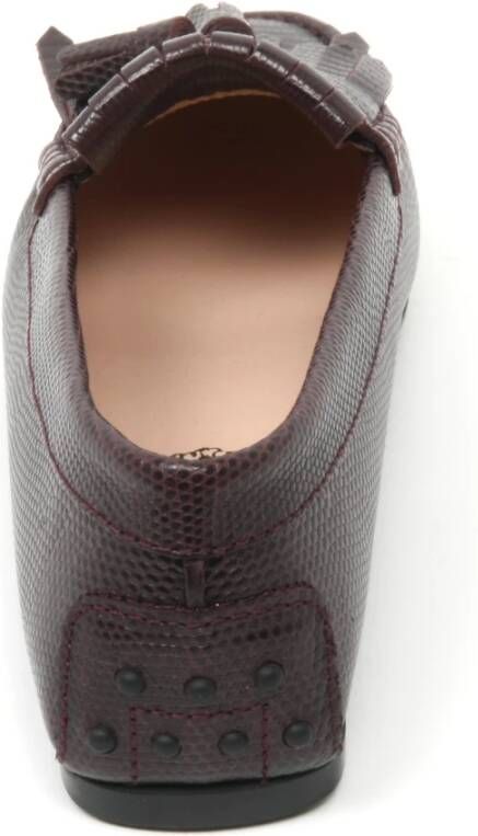 Tod's Bordeaux Fringe Loafer Schoen Gemaakt in Italië