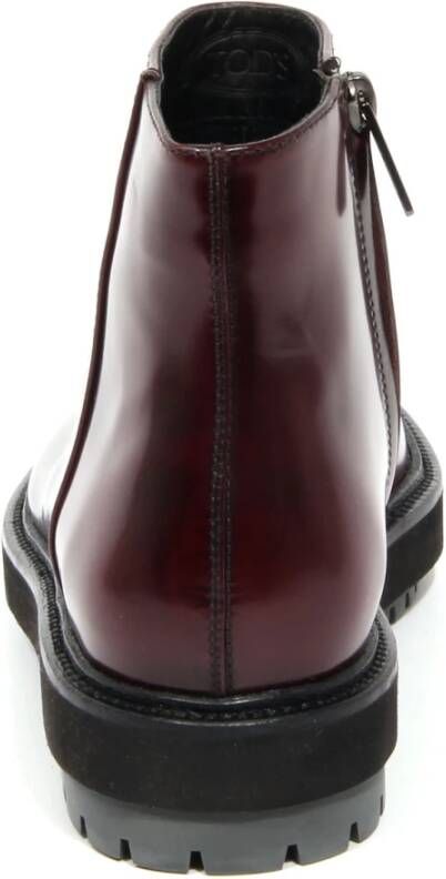 Tod's Bordeaux Leren Mode Laars