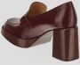 TOD'S Bordeauxrode Glanzende Leren Instappers met Hak Rood Dames - Thumbnail 3