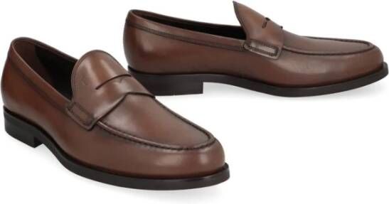 Tod's Bruin Leren Mocassin Sandalen