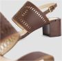 TOD'S Bruin leren sandalen met hak Brown Dames - Thumbnail 5