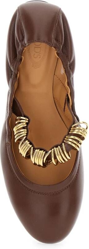TOD'S Bruine Ballerina's met Decoratieve Ringen Brown Dames
