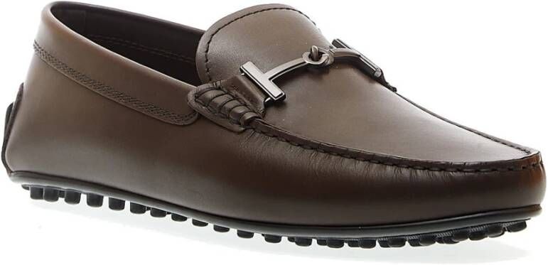 TOD'S Bruine Leren City Gommino met Gesp Brown Heren