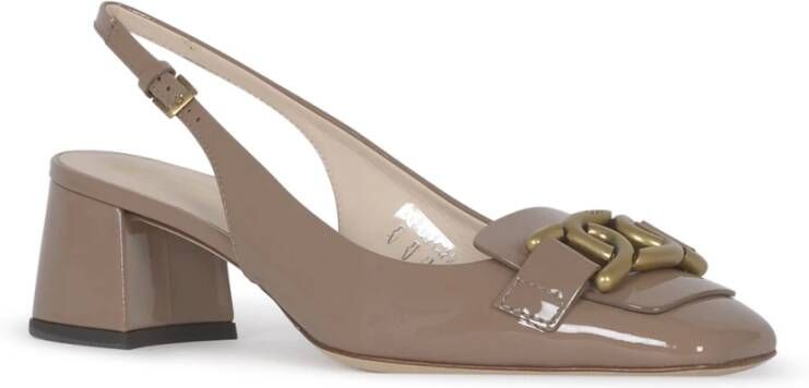TOD'S Bruine leren sandalen met hak Brown Dames