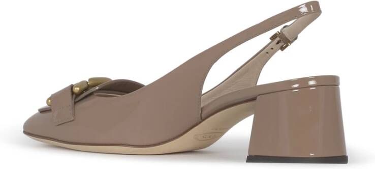 TOD'S Bruine leren sandalen met hak Brown Dames