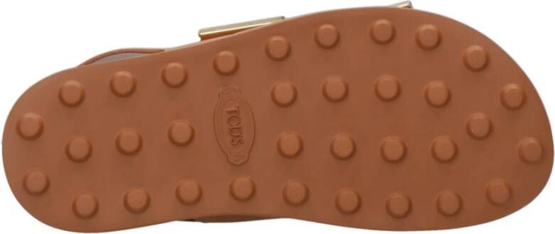 Tod's Bruine leren sandalen met klittenbandsluiting