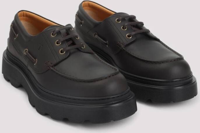 Tod's Bruine Leren Veterschoenen voor Mannen