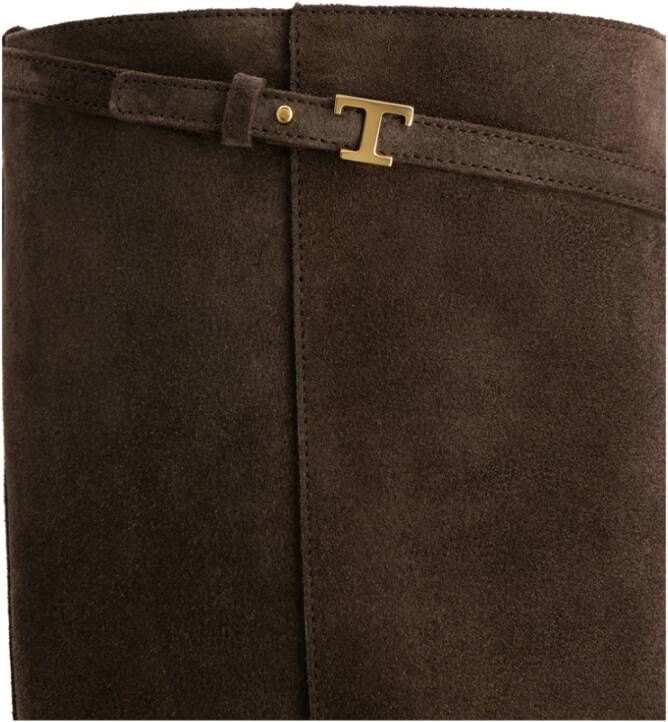 Tod's Bruine Platte Instapschoenen met Logodetail