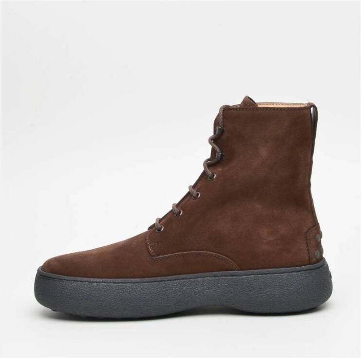 Tod's Bruine Suède Enkellaarzen