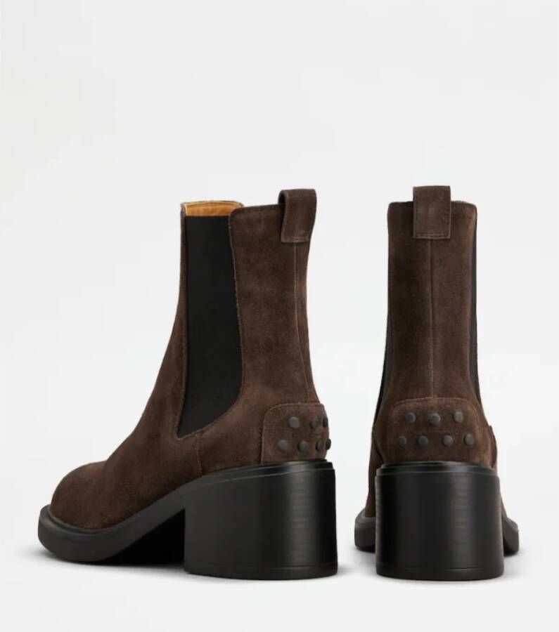 Tod's Bruine Suède Enkellaarzen