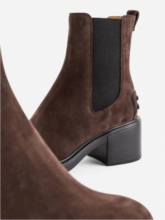 Tod's Bruine Suède Enkellaarzen