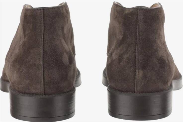 Tod's Bruine Suède Enkellaarzen Vetersluiting